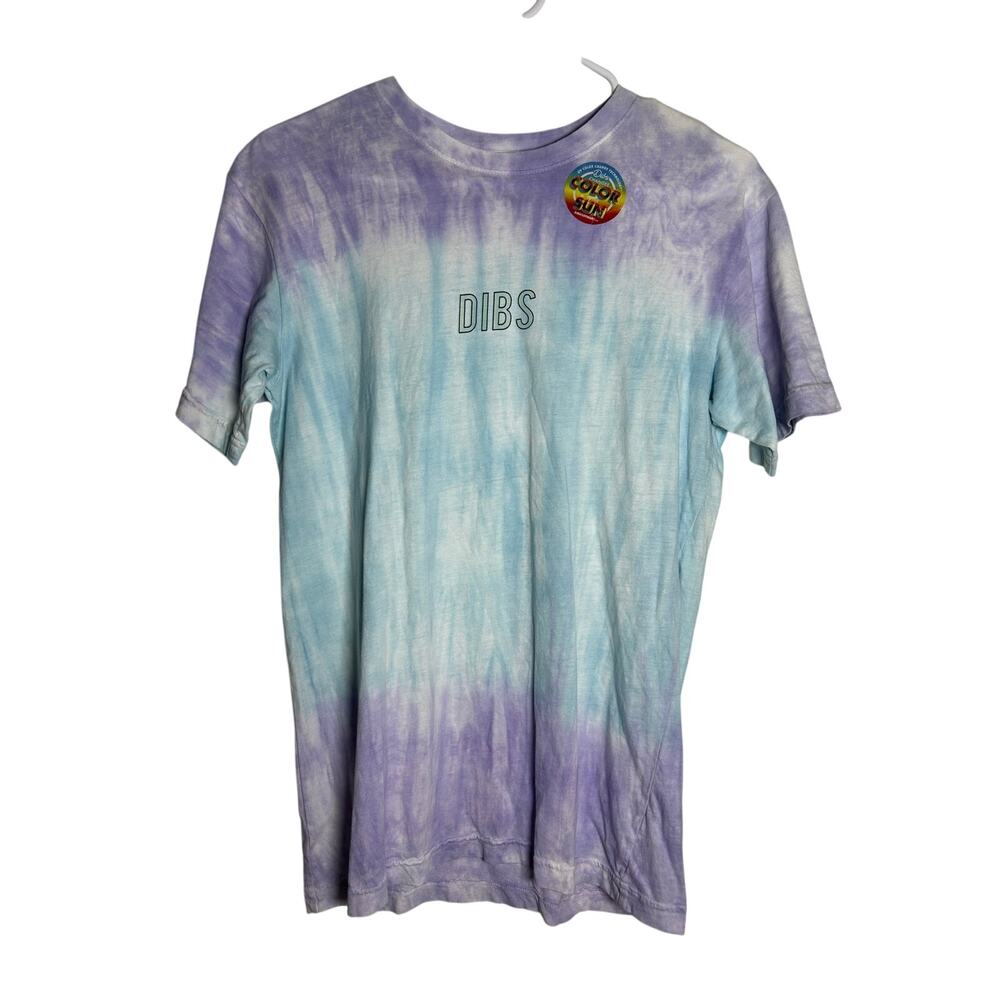 DIBS Graphic Tie Dye Short Sleeve Purple Blue Short Sleeve Tee Size XS